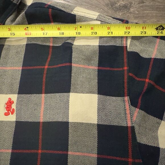 Walt Disney World Vintage Mickey Mouse Button Down Shirt Men's L Tartan Plaid - Picture 6 of 10
